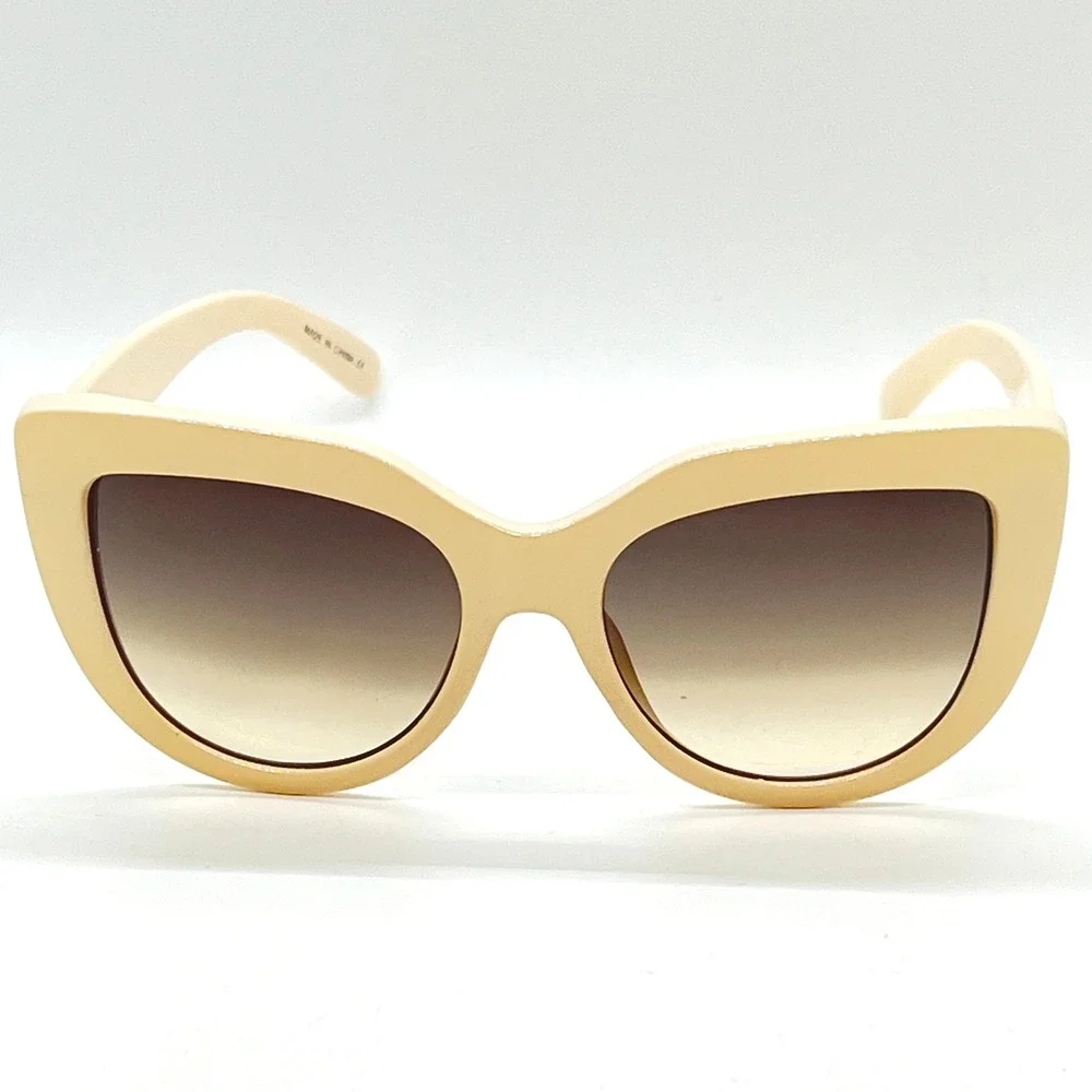 Cat Eye Sunglasses Women Beige Fashion Shades Designer Style Elegant Betty Gafas